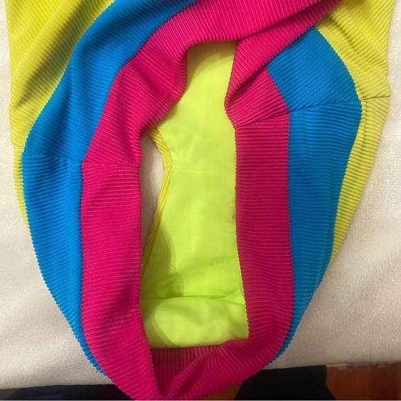 New! Beach Riot Heidi Retro Bright Color Block Ribbed Bikini Bottom 3831 - Picture 4 of 8